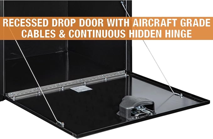 Buyers Products 1702303 Black Steel Underbody Truck Tool Box – 18 x 18 x 30 Inch - Truck Bed & Underbelly RV Storage Box, Locking T-Latch, Weather-Resistant, Heavy-Duty Flatbed Job Box, Made in USA