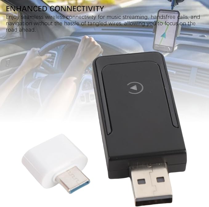 2 in 1 Wireless CarPlay Adapter, Wired to Wireless Converter for CarPlay and Android Auto, Bluetooth 5.0 WiFi Plug and Play Car Dongle CP508A (CP508D)