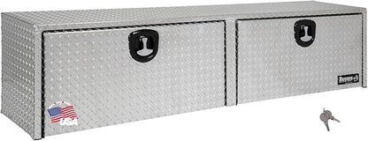 Buyers Product 1701563 Silver Aluminum Diamond Tread Topsider Truck Tool Box, 72x18x16 Inch, Made in USA, Professional Grade, Heavy Duty, Corrosion-Resistant, Dual Drop Doors, Compression Latch