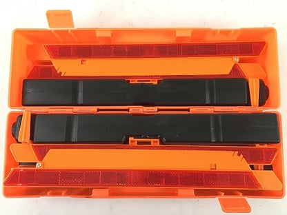 Roadside Safety Emergency Reflective Warning Triangles - 3 Pack with Storage Box