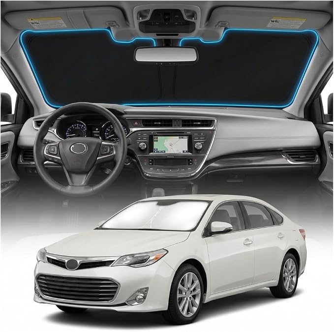 for Toyota Avalon Sun Shade Windshield Cover - Custom Fit Avalon Accessories 2013-2018 Sunshade Foldable UV Protection & Heat Shield Sun Visor Accessories