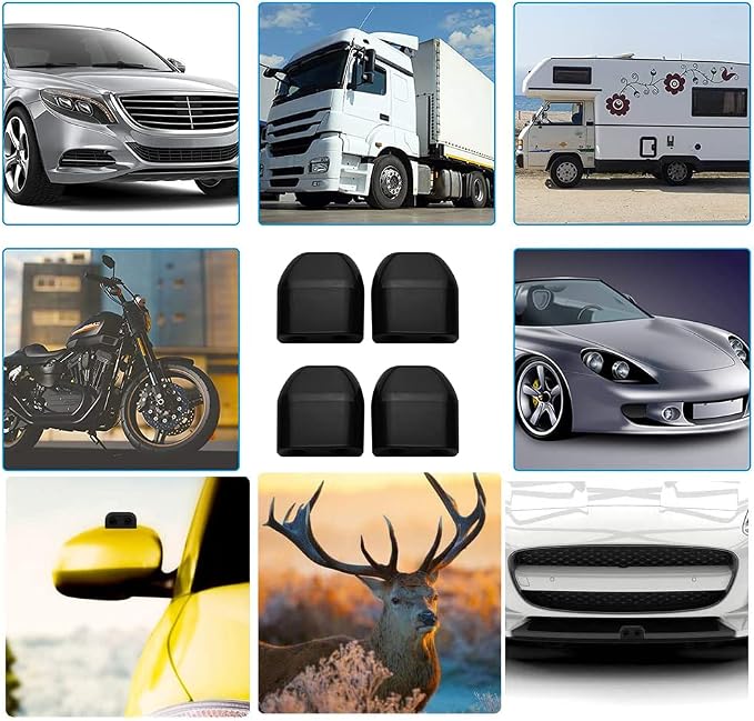 MACHSWON Deer Whistles for Car Invisible Automotive Interior Safety Products Animal Warning Devices Horns Sensor Alerts Gadgets for Car SUV Truck Vehicles Black 4pcs