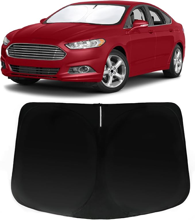 Windshield Sun Shade for Ford Fusion 2013-2021 Car Front Window Sunshade with 240T Sun Visor Protector Blocks UV Rays Heat Sun Shield Accessories