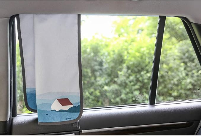 Magnetic Car Sun Shade Curtain for Side Window – Sun Blocker and UV Protector for Baby, Kids, and Pets – Universal Fit with Built-in Magnets for Steel-Framed Door (Bebe DayDay)