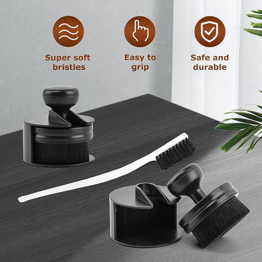 HONUTIGE 3 Pcs Tire Shine Brush, Car Tire Shine Applicator Portable Car Tire Brush Auto Detail Brushes High Density Soft Brush with Seal Cover Auto Detail Brush for Auto Detailing Cleaning Service