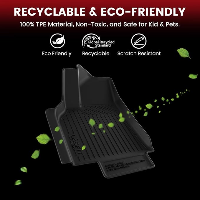 LASFIT 10PCS Floor Mats for Tesla Model Y Juniper 2025 2026 (Only Fit Standard Range), TPE Custom Fit All Weather Model Y Juniper Accessories with Cargo Mat Trunk Mats Full Set