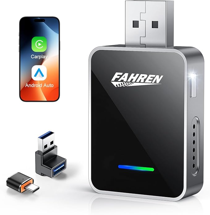 2026 Upgraded Wireless CarPlay Adapter – Smart Wired to Wireless Converter for iPhone & Android Auto, Plug & Play with Zero Latency