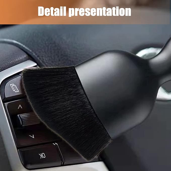 1 PC Car Interior Dust Brush, Auto Scratch Free Detailing Brush, Soft Car Interior Cleaning Brush Auto Accessories for Automotive Dashboard, Air Conditioner Vents, Computer (Black)