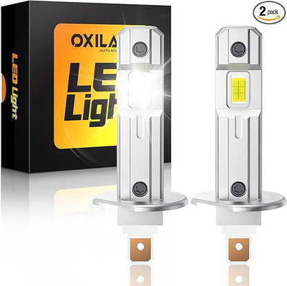OXILAM H1/H1LL LED Bulbs 30000LM 6500K White Ultra-Bright, 5 Min Quick Install, 60000H Lifespan, No Flicker, 99% Compatibility