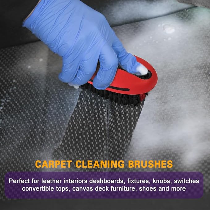Carpet and Upholstery Cleaning Brush, Household Hard Bristle Brush, Car Plastic Gap Cleaning Brush, Universal Auto Detailing Brush for Car Interior Seat, Clothes and Sofa Cleaning
