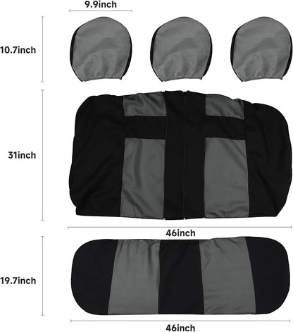 VarCozy Seat Covers for Car Front Pair, Breathable Cloth Front Car Seat Covers, Universal Cloth Seat Covers for SUV Sedan Van, Automotive Interior Covers, Airbag Compatible