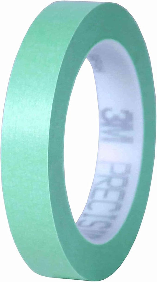 3M Precision Masking Tape, 06529, 3/4 in x 60 yds, 1 Roll, Green, Acrylic Adhesive, Adheres to Metal, Glass and Painted Surfaces