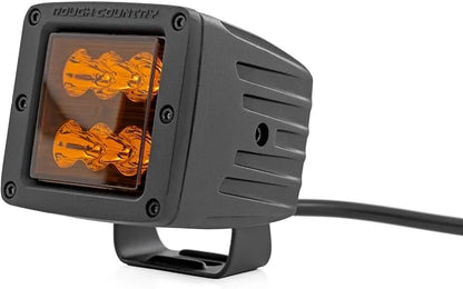 Rough Country 2 Inch Black Series LED Light Pods | Spot | Amber - 70903A