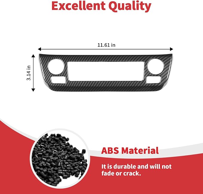 Linskip Climate Control Accent Trim Fit for 2022 2023 2024 2025 Jeep Compass, Control Panel Cover for Jeep Compass Interior Accessories(Black Carbon Fiber)