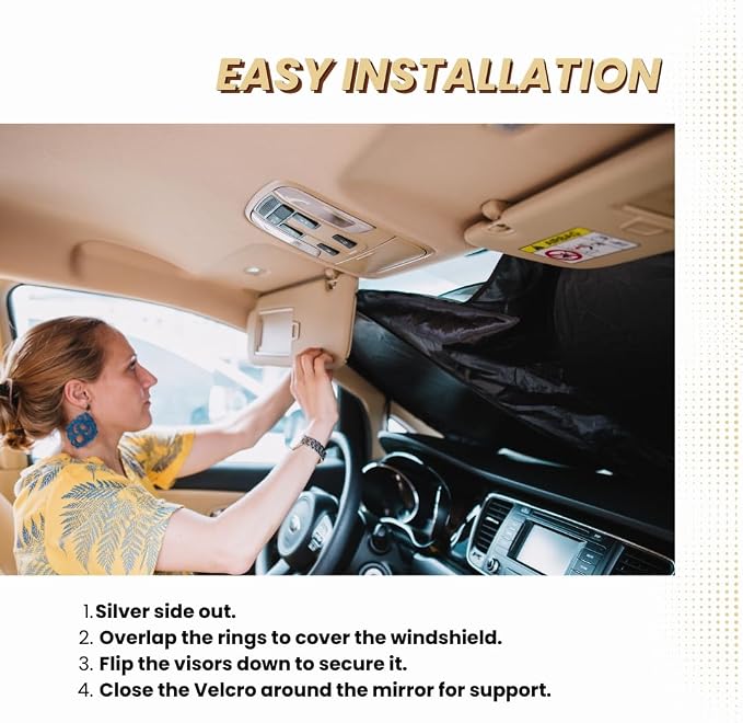 Windshield Sun Shade Compatible for Tesla Model S | Certified 99.87% UVB & 99.02% UVA Car Sun Shade. Award Winning Sunshade - Patented Technology | Car Shades by Kinder Fluff