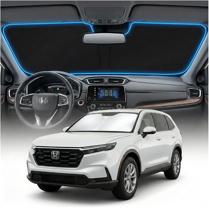for Honda CRV Sun Shade Windshield Cover - Custom Fit CR-V Accessories 2023-2025 2026 Sunshade Foldable UV Protection & Heat Shield Sun Visor Accessories