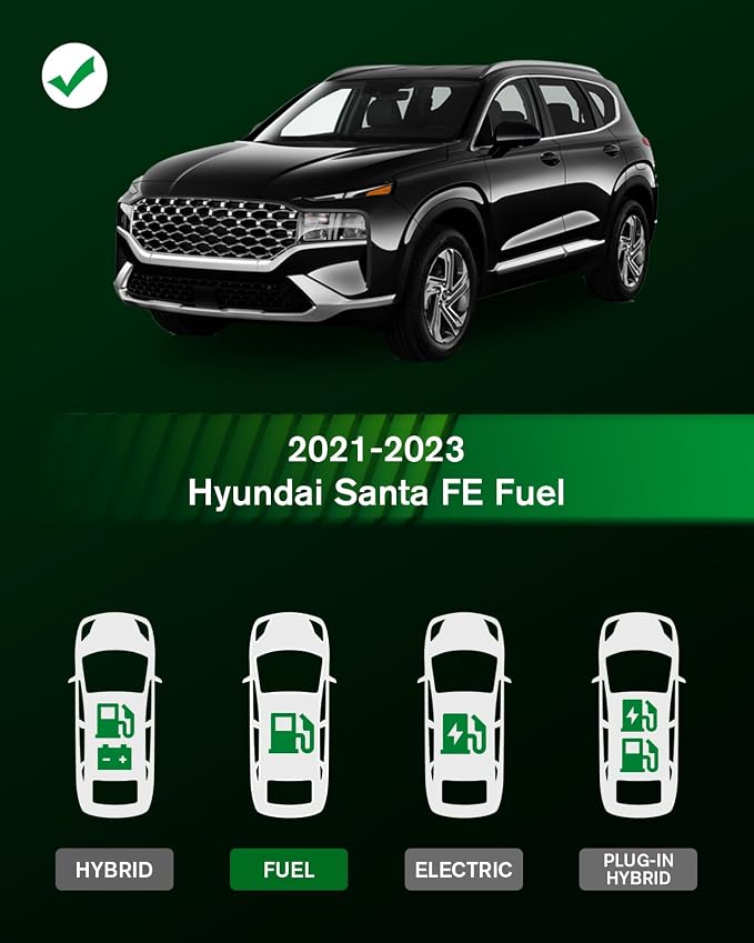VIWIK Floor Mats for Hyundai Santa FE Fuel 2023-2021, Anti Slip 3D Floor Liners, TPE Waterproof Car Mats, Custom Fit All Weather Protection for Santa FE Gasonline SUV Accessories, Front & Rear