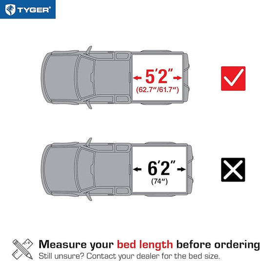 Tyger Auto T3 Soft Tri-Fold Truck Bed Tonneau Cover Compatible with 2015-2022 Chevy Colorado / GMC Canyon | Fleetside 5'2" Bed (62") | TG-BC3C1039