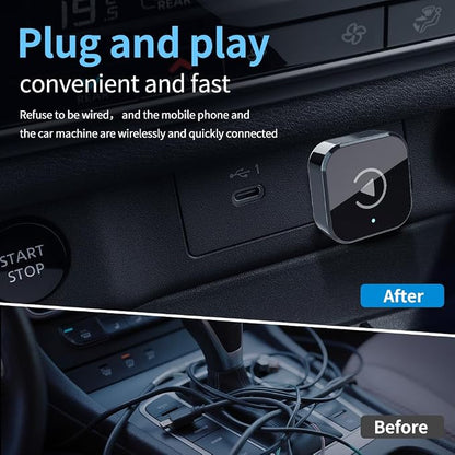 2026 New 2-in-1 Car Wireless CarPlay Android Adapter Quick Auto Connect Plug and Play CarPlay Adapter Wired to Wireless Plug and Play with Type-C Adapter for iPhone and Android Compatible Cars