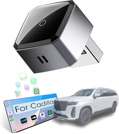 Wireless Carplay Adapter for iPhone, Convert Wired to Apple Carplay Wireless Adapter, Mini Size, Plug and Play, Connection Stable No Delay Car Play for Cadillac Specific Models
