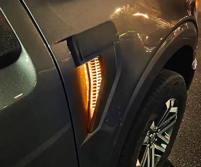 iJDMTOY Amber Yellow LED Background Illumination Lighting Kit Compatible with 2021-up Ford F150 Side Fender Emblem