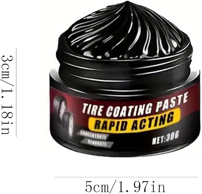 Tire Coating & Trim Restorer, Wheel Cleaning Refurbish Wax, Tire Coating Paste Rapid Acting, Tire Nourish Cream, Bring Back the Original Deep Black Shine to Rubber and Plastic (2)