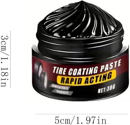 Tire Coating & Trim Restorer, Wheel Cleaning Refurbish Wax, Tire Coating Paste Rapid Acting, Tire Nourish Cream, Bring Back the Original Deep Black Shine to Rubber and Plastic (2)