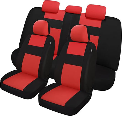 VarCozy Seat Covers for Car Front Pair, Breathable Cloth Front Car Seat Covers, Universal Cloth Seat Covers for SUV Sedan Van, Automotive Interior Covers, Airbag Compatible
