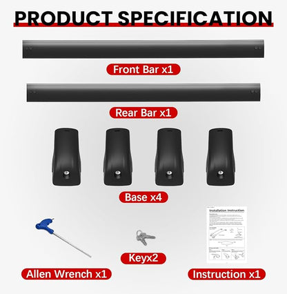 300lbs Roof Rack Cross Bars Compatible with Subaru Crosstrek 2024 2025 2026 Limited/Premium/Sport (Not for Wilderness), Aluminum Roof Rails Crossbar for Rooftop Kayak Canoe Bike Snowboard