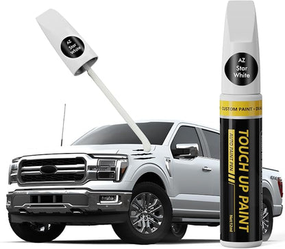 (Star White (AZ) Car Touch Up Paint for ford, Car Paint Scratch Repair Kit, 2 in 1 Premium Scratch Remover Pen with Exact Color-Matched