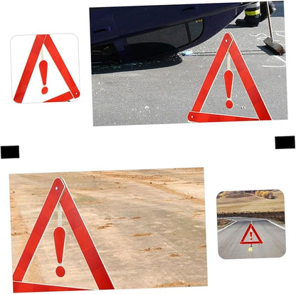 Unomor 4pcs Auto Safety Warning Signs Car Warning Triangle Kit Material Easy to Store Firm Structure for Vehicle Maintenance Construction