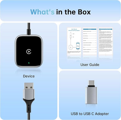 Wireless CarPlay Adapter for Apple CarPlay, Easy to Upgrade Wired CarPlay to Wireless, Instant Connectivity, Super Mini Car Play Dongle for iPhone Fit for Cars with Built-in CarPlay (Black)