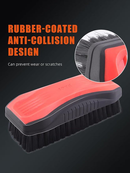 SPTA Carpet Cleaning Brush, 2Pcs Universal Leather & Upholstery Brush,Durable Nylon Bristles for Car Detailing,Ideal for Cleaning Seats, Carpets & Interior Surfaces,Gentle,Effective Detailing Tool