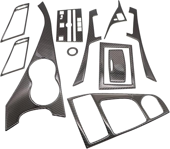 NLQR 11pcs Real Carbon Fiber Interior Trim Kit, Carbon Fiber Kits Interior Trim Cover Fit for Infiniti Q50 2014-2024 for Q60 2017-2022 Carbon Fiber Interior Set Trim Kit