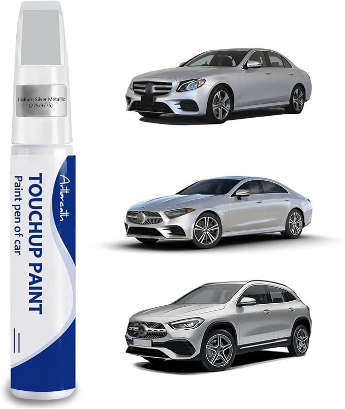 Iridium Silver(775/9775) Touch Up Paint for Mercedes-Benz Car Paint Pen Scratch Repair Two-In-One Touch Up Paint Automotive Paint Pen for Mercedes Benz A/C/E/G/M/GL/GLA/GLB/GLC/CLS/SL/SLC