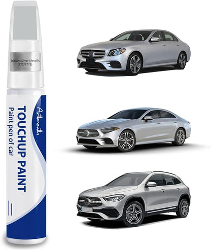 Iridium Silver(775/9775) Touch Up Paint for Mercedes-Benz Car Paint Pen Scratch Repair Two-In-One Touch Up Paint Automotive Paint Pen for Mercedes Benz A/C/E/G/M/GL/GLA/GLB/GLC/CLS/SL/SLC