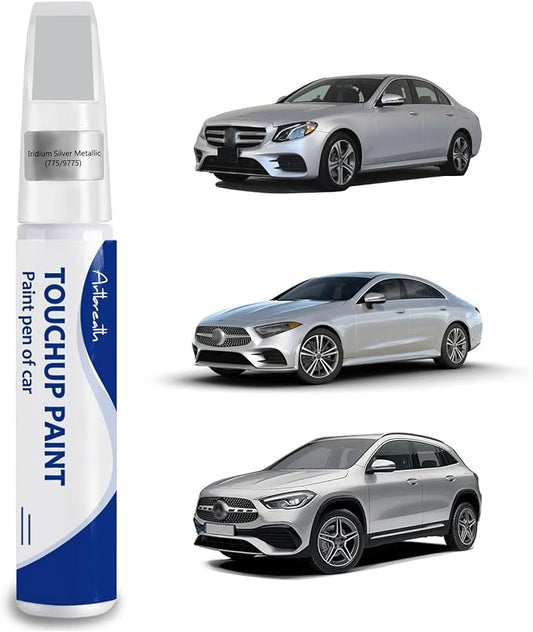 Iridium Silver(775/9775) Touch Up Paint for Mercedes-Benz Car Paint Pen Scratch Repair Two-In-One Touch Up Paint Automotive Paint Pen for Mercedes Benz A/C/E/G/M/GL/GLA/GLB/GLC/CLS/SL/SLC