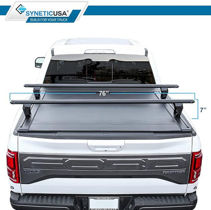 Syneticusa AR Automatic Retractable Truck Bed Cover with Crossbars for Ford F-150 2004–2026 | 6’7” (78.9”) Bed | Aluminum Hard Retractable Tonneau Cover | Easy Installation | Waterproof, Low-Profile