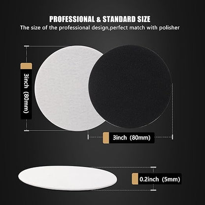 Polishing Pad, SPTA 5 Pcs 3''(80mm) Car Polishing Discs Microfiber Polishing Buffing Pad, Scratch Removal Kit for Correct Damaged Window Cleaning, Removing Stubborn Waterspots