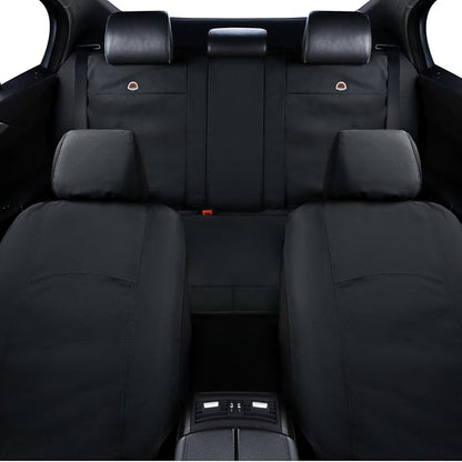 Coverado Canvas Universal Car Seat Covers - Rear & Auto Seats Protectors for Kids & Dogs - Fits Most Vehicles Trucks SUVs/Black