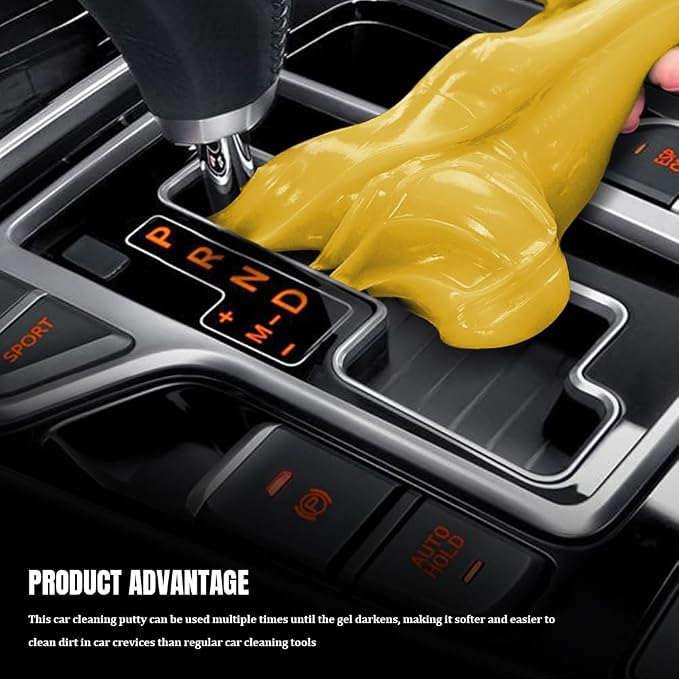 Car Cleaning Gel, Car Cleaning Supplies, Car Cleaning Putty, Universal Car Cleaning Kit Auto Detailing Tools Car Accessories Fit for Automotive, Keyboard, Camera, Printers (Yellow, 2PCS)