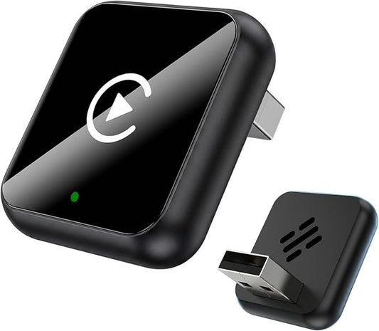 2 in 1 Wireless CarPlay and Android Auto Adapter, Fast 5.8GHz Stable Dongle for Family Share, Reduce Phone Unplugging on Commute, Premium Aluminum Black Case