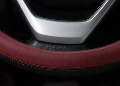 Valleycomfy Microfiber Leather Steering Wheel Cover Large-Size for F150 F250 F350 Ram 4Runner Tacoma Tundra Range Rover Model S X with 15 1/2 inches-16 inches Outer Diameter (Wine Red)
