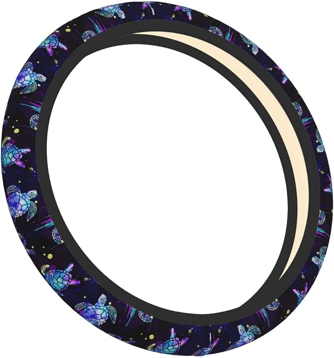 Sea Turtle Steering Wheel Cover Anti-Slip,Sweat Absorption Universal 15 inch Steering Wheel Covers Cute car Accessories for Men Women
