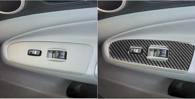 NVCNX Real Premium Carbon Fiber for Toyota 2nd Gen Tacoma Accessories 2005-2011 2006 2007 2008 2009 2010 Car Door Window Switch Cover Interior Trim Thick Overlay Sticker Decal 4PCs - for 4-Door