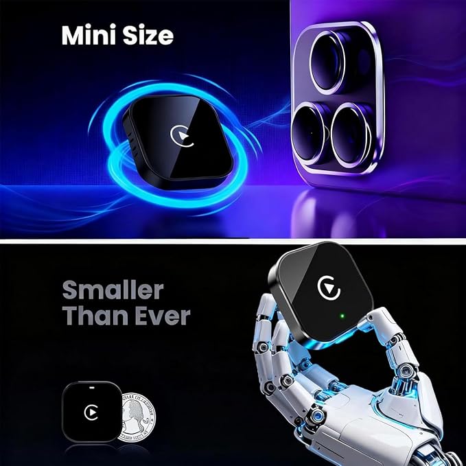 2 in 1 CarPlay Adapter for Nissan GT R Premium Nismo Maxima S SV SL, CarPlay Wireless Adapter with Auto Reconnect Fast Pairing Bluetooth Connection Compact USB Dongle