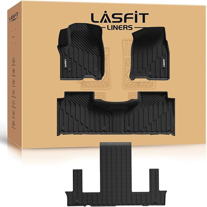 LASFIT Floor Mats 2021-2026 & Only 7 Seats (Not for 8/9 Seats) for Chevrolet Chevy Tahoe/GMC Yukon (Only Yukon, Not Fit Yukon XL) /Cadillac Escalade (Only Escalade, Not Fit Escalade ESV)