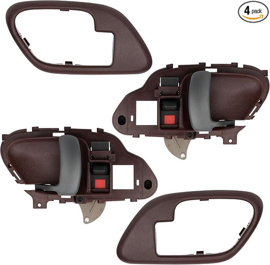 APPERFiT Interior Door Handle w/Bezel Kit (Red) Compatible with 1995-2002 Chevy Chevy GMC Truck C1500 C2500 C3500 K1500 K2500 K3500 Suburban Tahoe Yukon Replaces 15708049 15708050