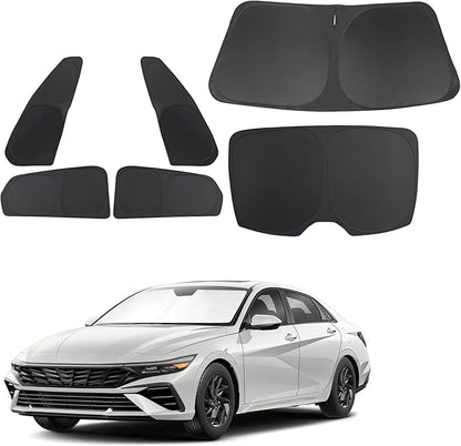 TINGLU Window Shades for Hyundai Elantra 2021-2025 2026 Accessories Car Side Full Windows Rear Triangular Windshield Sun Shade Sun UV Rays Privacy Protection 6PCS
