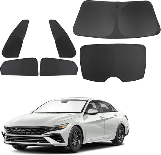 TINGLU Window Shades for Hyundai Elantra 2021-2025 2026 Accessories Car Side Full Windows Rear Triangular Windshield Sun Shade Sun UV Rays Privacy Protection 6PCS